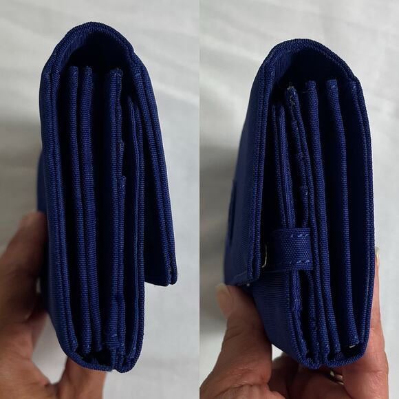 Kipling Teddy Snap Wallet Trifold Blue periwinkle never used, large, multipocket - Picture 3 of 10